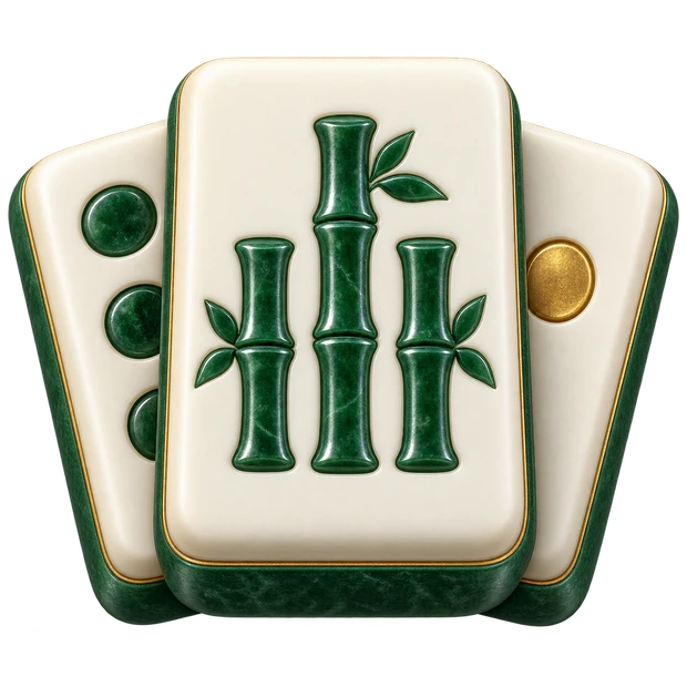 Creative Mahjong ivory and jade tile emblem